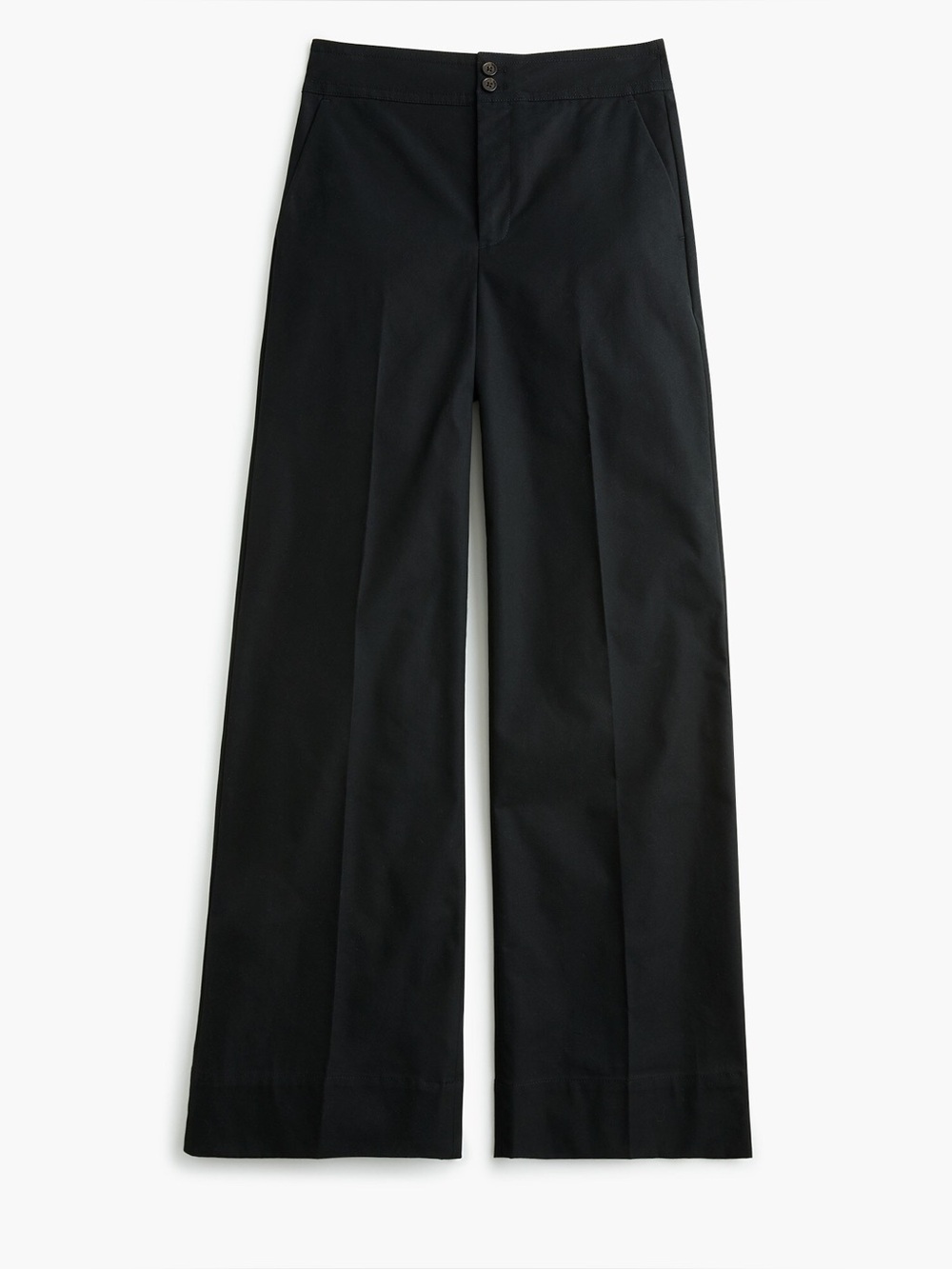 J.Crew Frankie Twill High Rise Wide Leg Trouser Pants Black Size 8